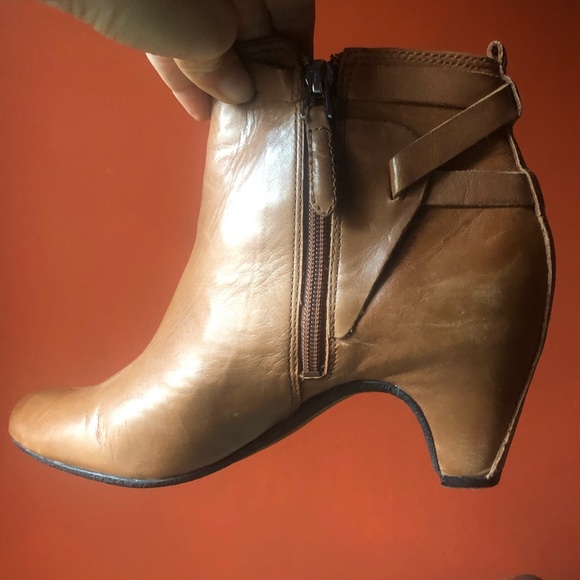 ❤️Sam Edelman Maddox Camel Leather Upper Ankle Booties 8.5 - Picture 8 of 12